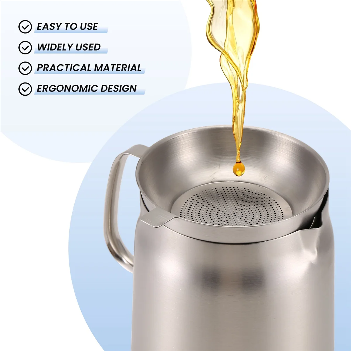 

N37R_Versatile Oil Filter Vessel Oil Filter Pot for Kitchen 2L