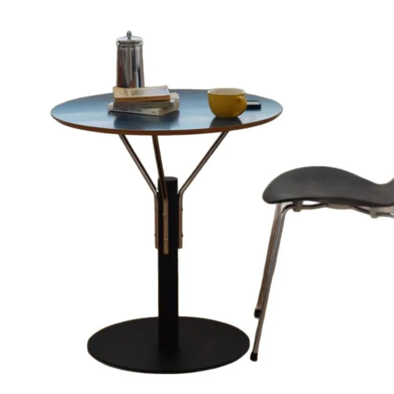 

Round table Nordic Bauhaus medieval stainless steel coffee Milk tea shop designer simple dining table