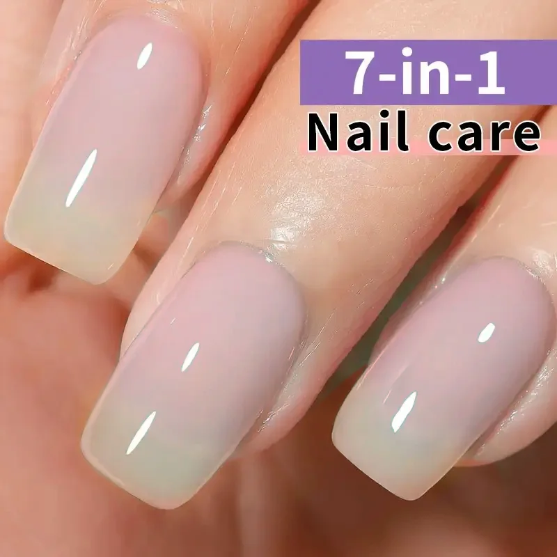 YUITIKUE 7-in-1 Nail Polish 15ml - Smooths, Brightens & Moisturizes Nails, Fast Drying, Non-Sticky Base Coat & Top Coat