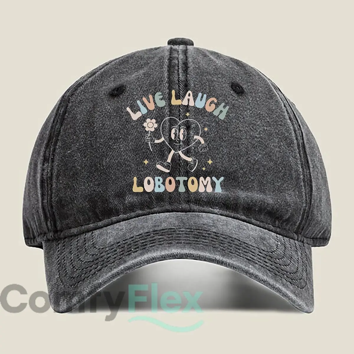 Live Laugh Lobotomy Washed Baseball Cap