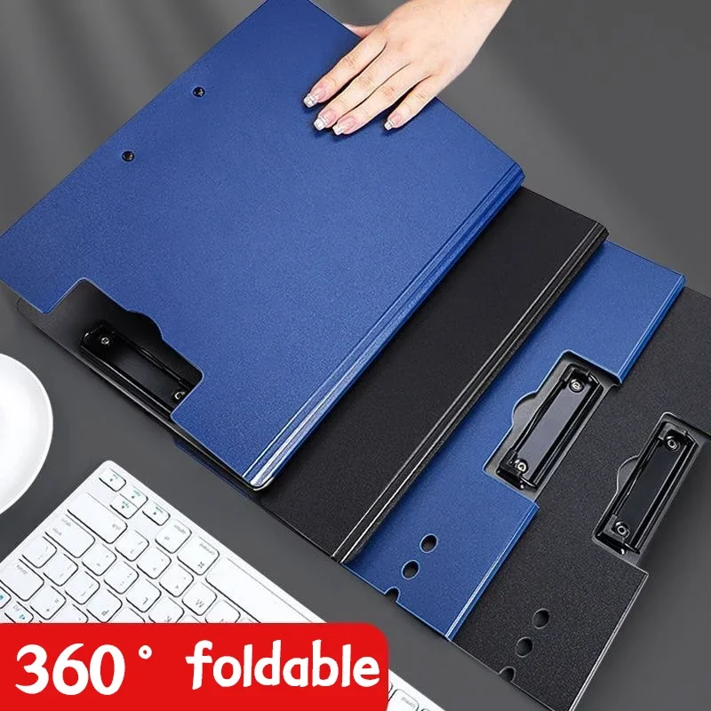 Frosted A4 File Folder - Multifunctional Thickened Office Organizer, Foam-Padded Double-Layer Document Holder for School/Work
