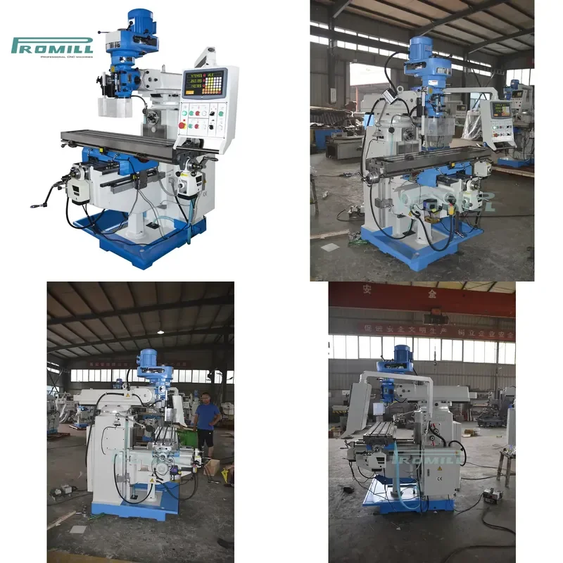 HCY Vertical Automatic Turret Milling Machine X6325W ISO40 Spindle Taper Multi-Voltage (380V/220V/110V)