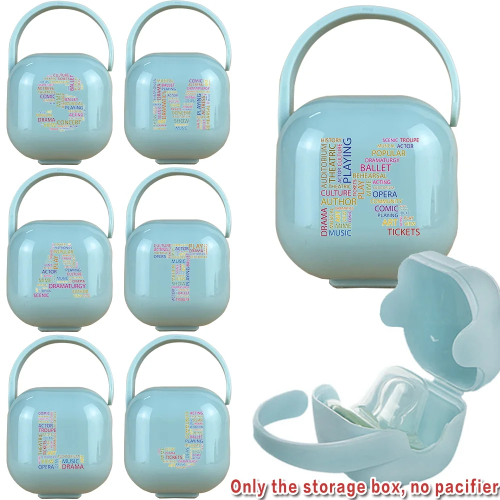 Lightweight Pacifier Case Portable Pacifier Holder For Newborn Dustproof Teething Storage Box Daily Essentials Text Pattern