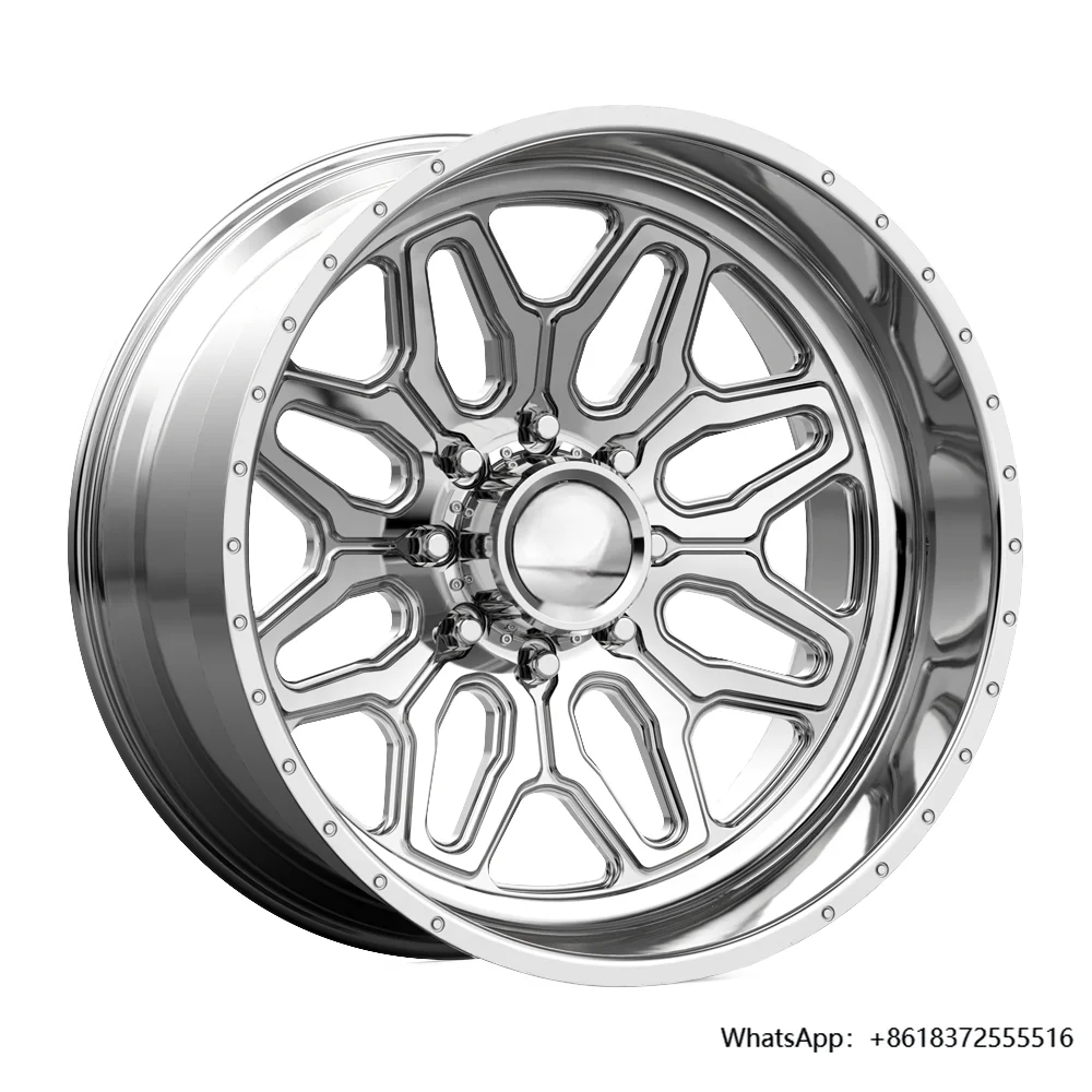 

China Factory 24x10 24x12 24x14 26x12 26x14 26x16 28x16 30x16 Polished Staggered Size 5x127 5x139.7 6x139.7 Offroad Forged Wheel