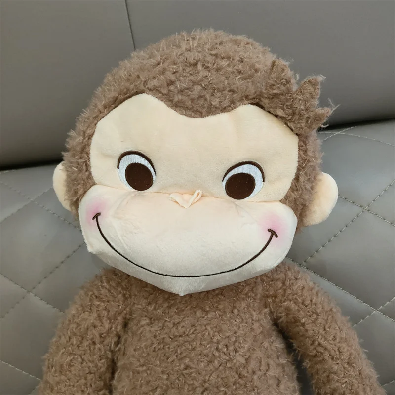 New Original Curious George Monkey Giant Cute Cartoon Plush Toy Pillow Dolls High Quality 55cm