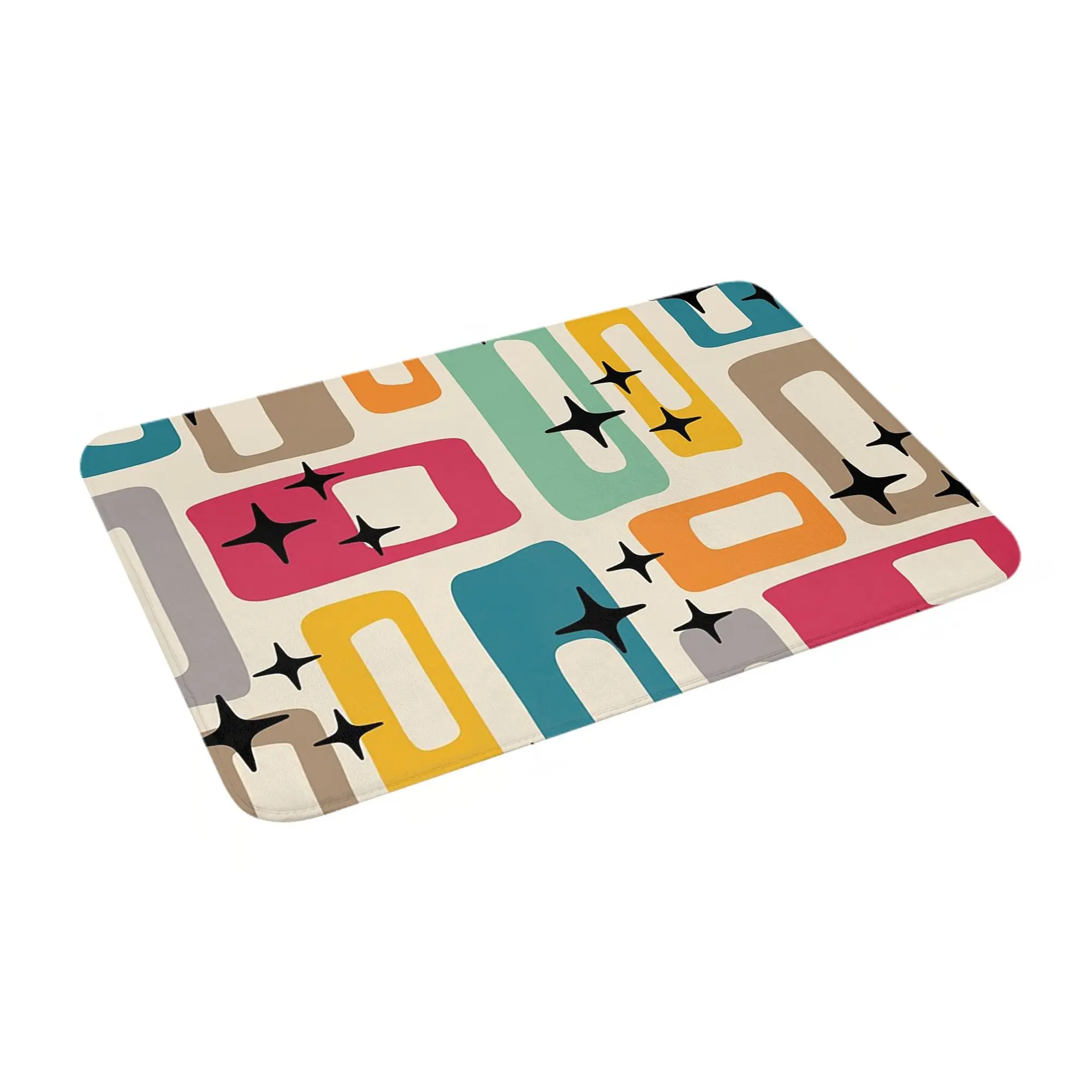 

Retro Mid Century Modern Abstract Pattern 154 Anti-slip Doormat Floor Mat for Kitchen Entrance Home Living room Footpad Mats