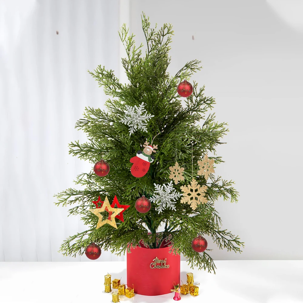 40-50cm künstliche Weihnachts kiefer Kunststoff Weihnachten Zeder Ast Veranda Pflanzen für Neujahr Urlaub Party Garten Wohnkultur – Detail 2