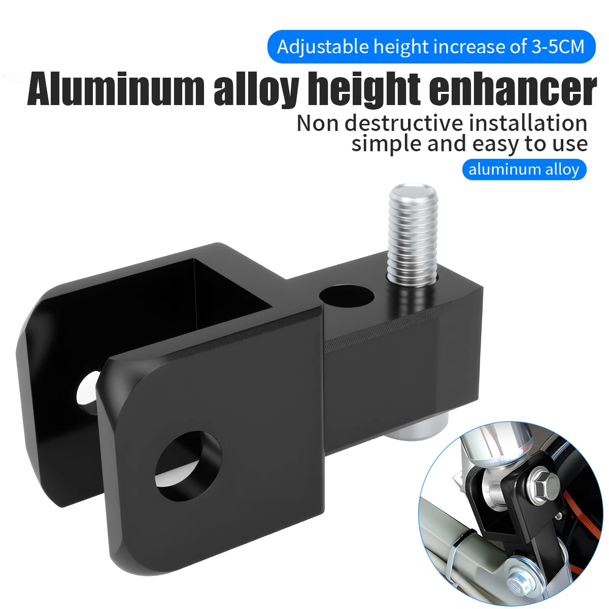 1Pc Motorcycle CNC Aluminum Rear Shock Height Enhancer Dual Fork Port Rear Shock Height Riser Motorcycle Modified Parts