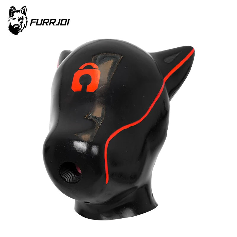 قناع كلب واقعي من السيليكون من Furrjoi IDO مع فتحة قابلة للإدخال للعب الأدوار للكلاب