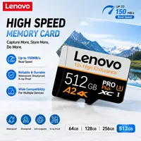 Tarjeta microSD Lenovo de alta velocidad, 1 TB, 512 GB, 256 GB, 128 GB, clase A2, U3, V30, clase 10, tarjeta de memoria TF, alta velocidad 4K, para cámaras de drones y teléfonos.