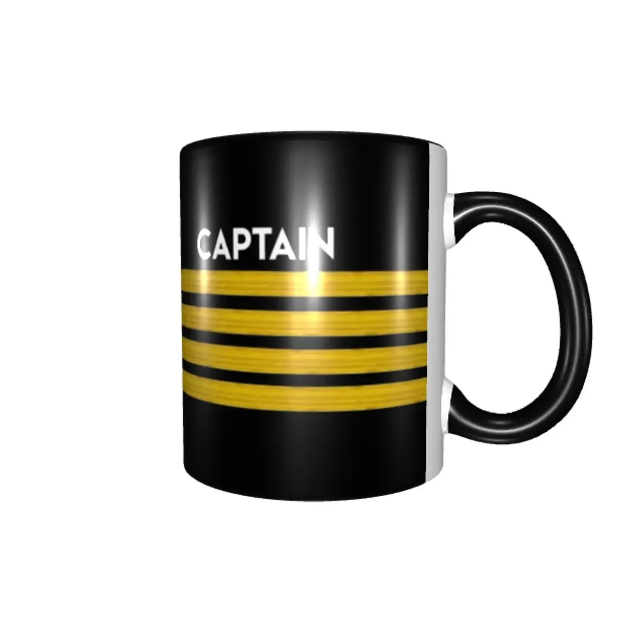 Personalized Captain Stripes Epaulettes Coffee Mugs DIY Aviation Airplane Pilot Ceramic Mug Creative Present