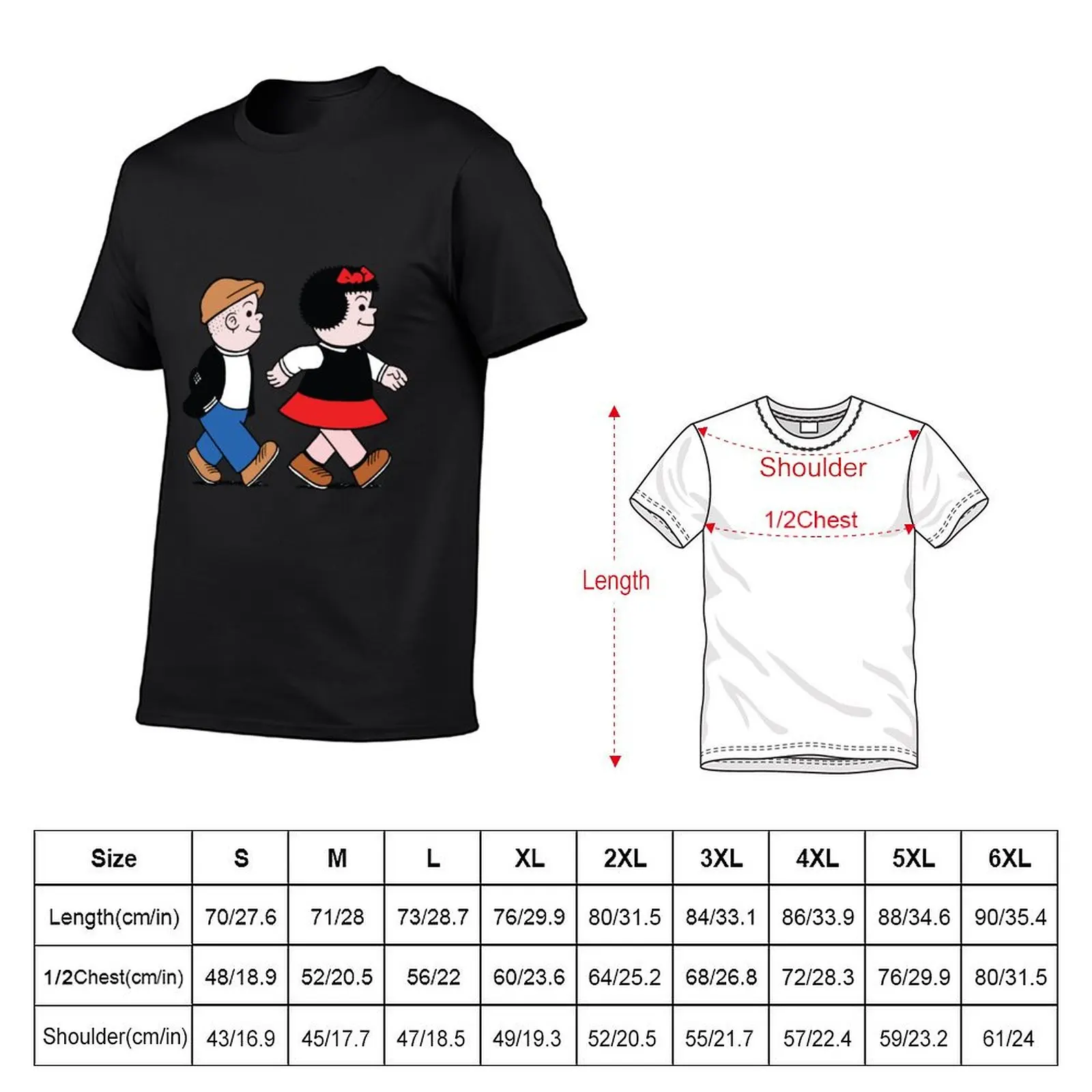 Nancy & Sluggo Retro Cartoon T-Shirt sublime man clothes anime figures funny t shirts men