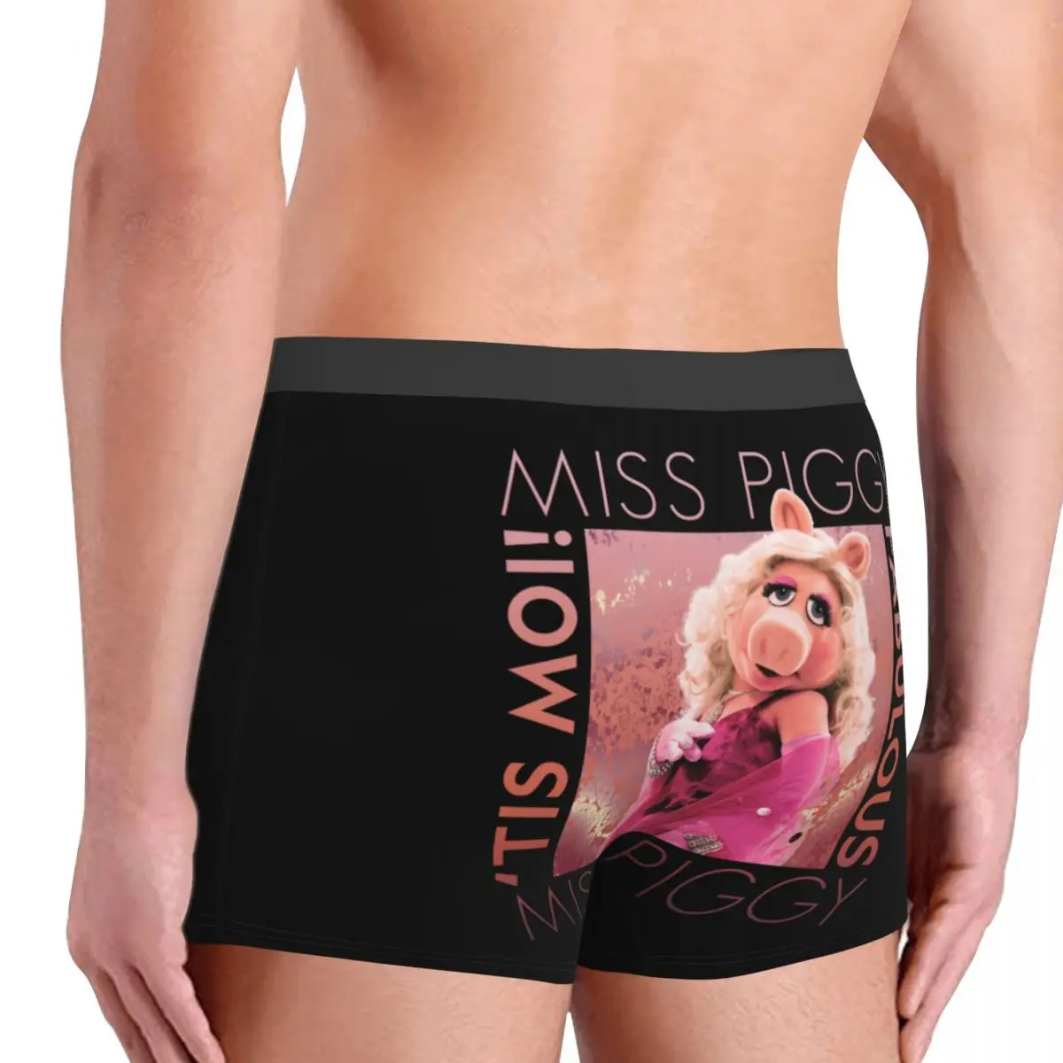 Calzoncillos de dibujos animados de Miss Piggy para hombre, ropa interior cómoda, pantalones cortos, novedad personalizada