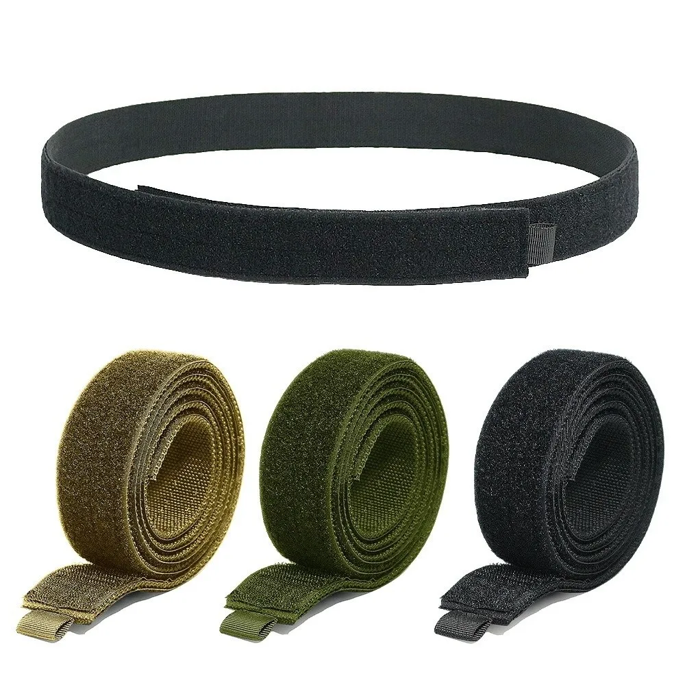 Simple Nylon Waist Belt Lightweight Adjustable Battle Belt Velcro Fastening Loop Hook Inner Belt Women Men