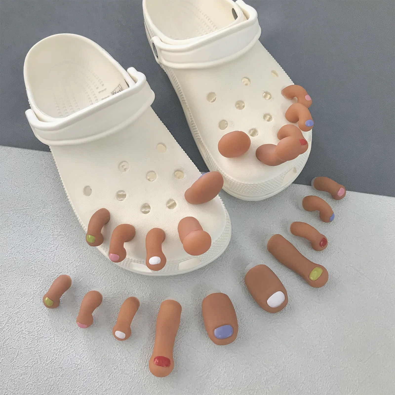 2026 New Perforated Shoes Three-Dimensional Toe Patterns Creative DIY Detachable Cros High-End Rubber Accessories Shoe Buckles