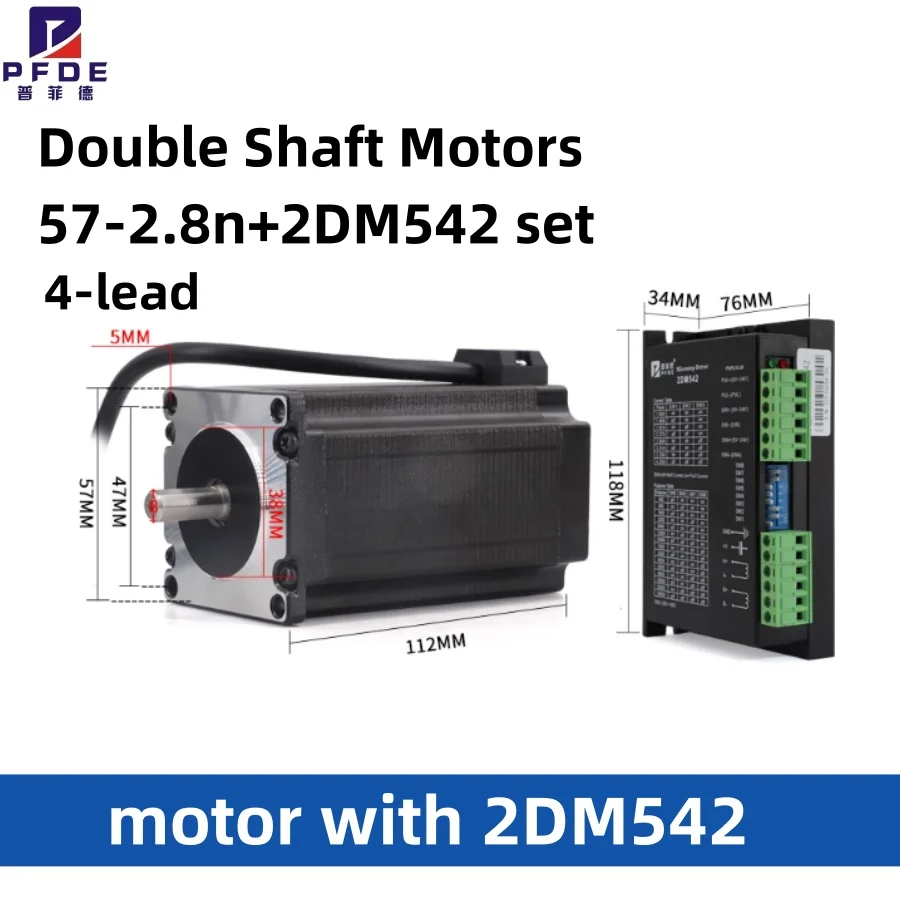 

NEW Nema23 Stepper Motor 2.8N 4-lead Double Shaft Motors 3D Printer CNC Engraving Milling Machine Electric Equipment set