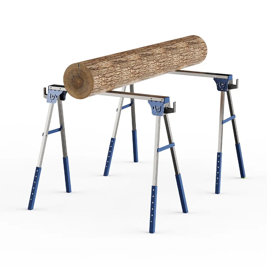 Foldable metal saw frame, saw horse load-bearing 1200KG multi-functional iron portable workbench