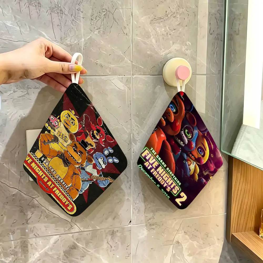 Fnaf F-Five-nights-At-F-Freddys Game Reusable Hanging Kitchen Towel, Polyester Cotton Soft Fabric for Office Home Daily Life
