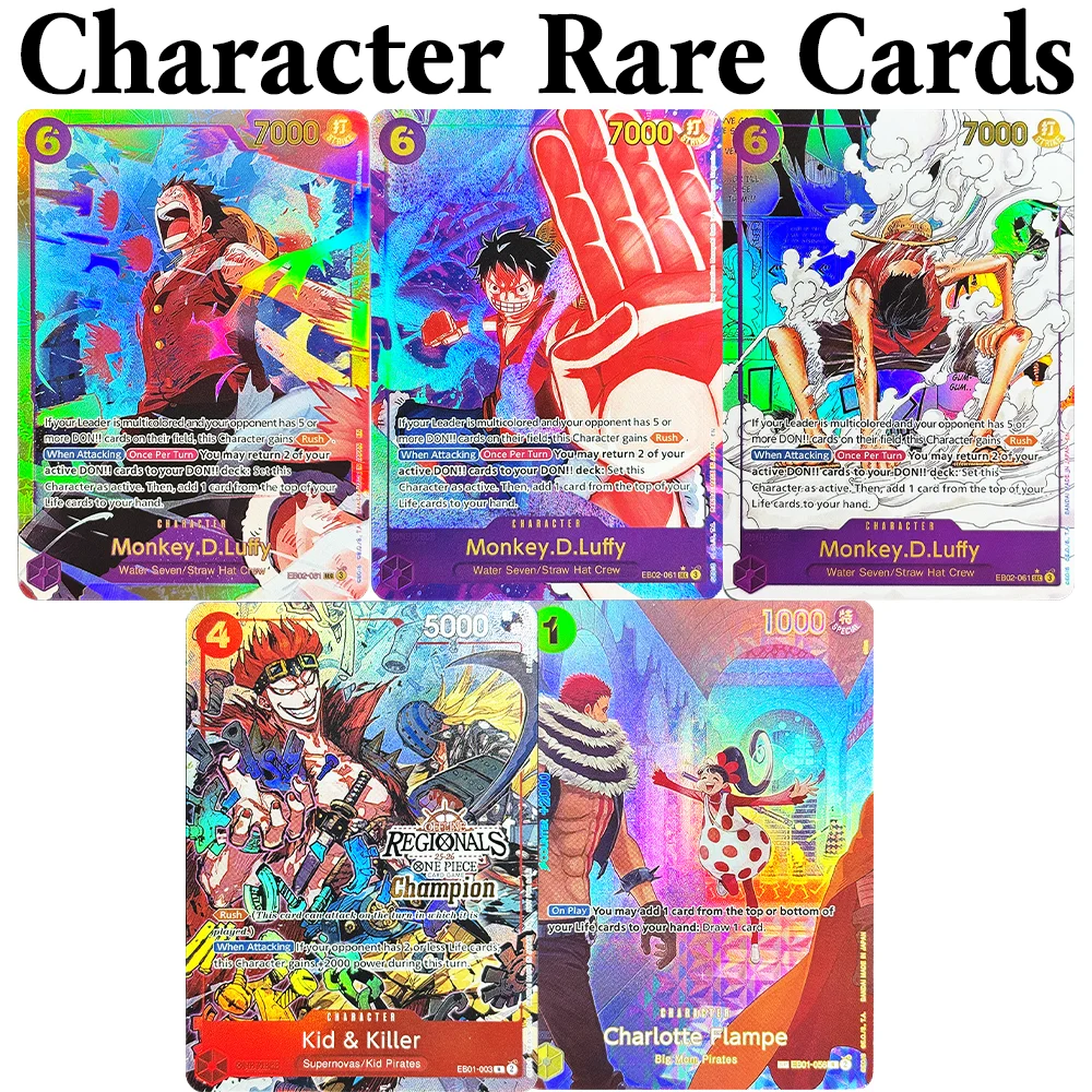 One piece Character DIY Anime Proxy Rare Game cards Monkey.D.Luffy EB02-061 Charlotte Flampe Kid & Killer Collect toy gift cards