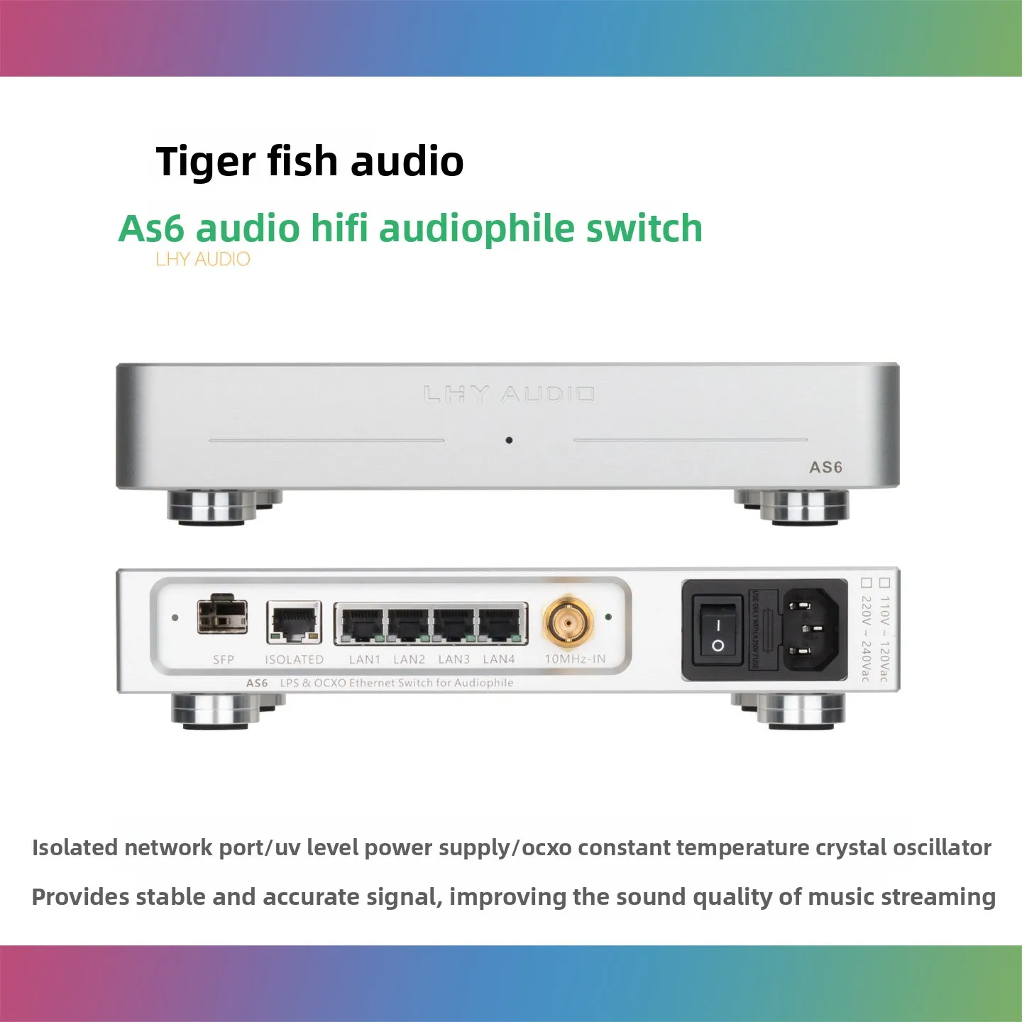 CHN LHYAudio-AS6 New Upgraded Audio HIFI Fever Switch Fully Linear DC Power Supply OCXO Thermostatic Crystal Oscillator