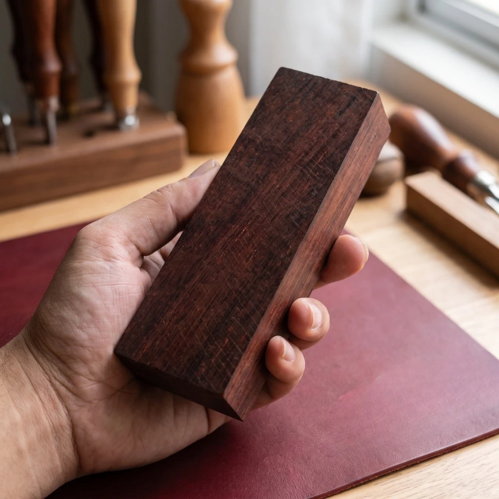1 PC Handmade Handle Special Rosewood Wood Blank Natural Interweaving of Depth and Shade Texture DIY Handle Materials