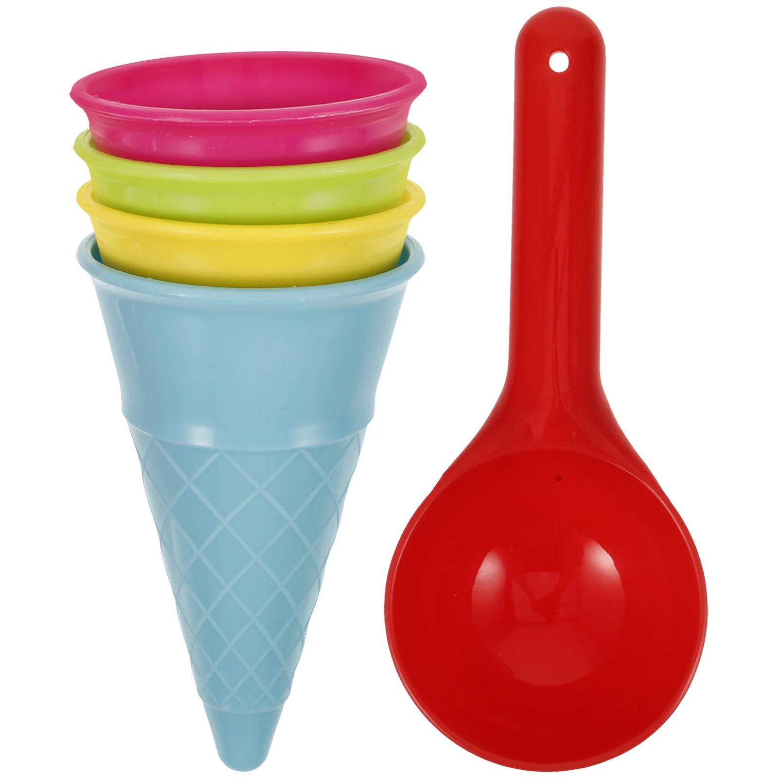 

Sand Ice Cream Toys Beach Toy Kids Play Scoop Cone Mold Set Plastic Cones Molds Pretend Sandbox Playset Summer Cup Castle