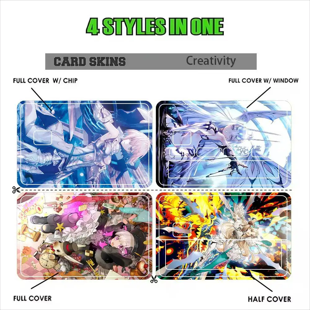 Game FGO Fate  Sticker Film Tape Skin for Credit Card Debit Card Waterproof Stickers