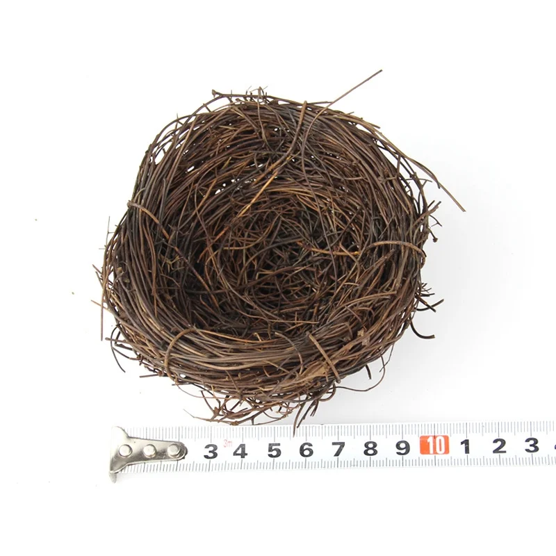 6-12cm Nature Rattan Bird Nest Easter Egg Decoration Prop Artificial Nest for Easter Party DIY Craft Home Garden Decoration