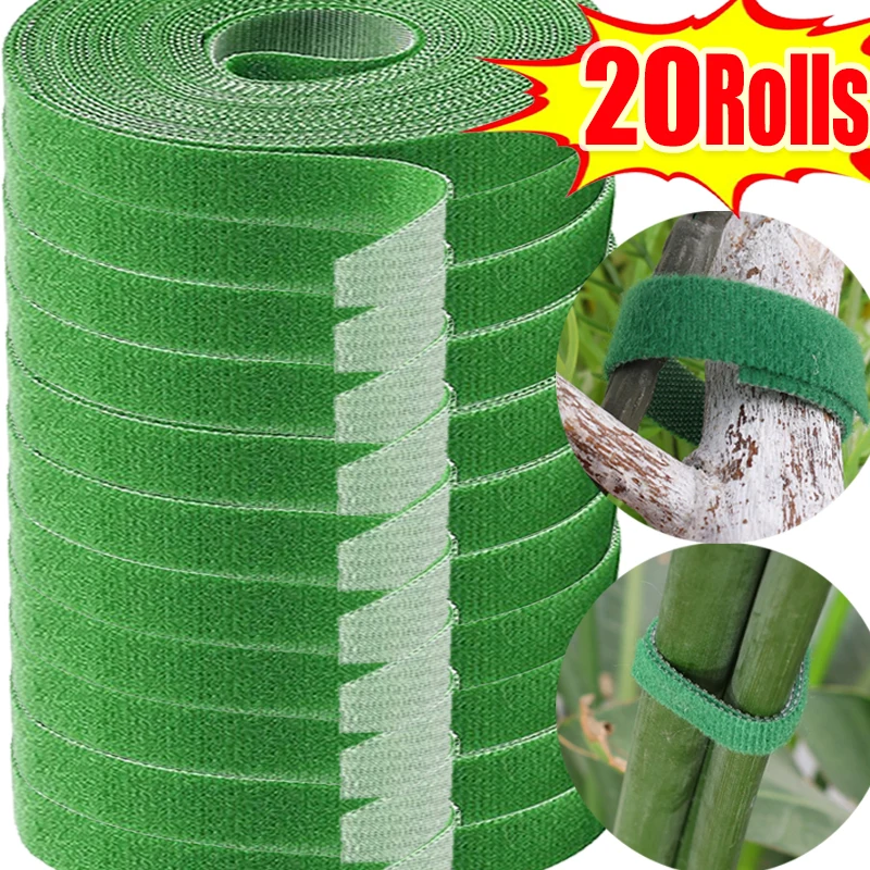 20/1 Roll Reusable Nylon Cable Ties Self Adhesive Fastening Tape Multi-purpose Plant Ties Wires Cords Organizer Strap For Home