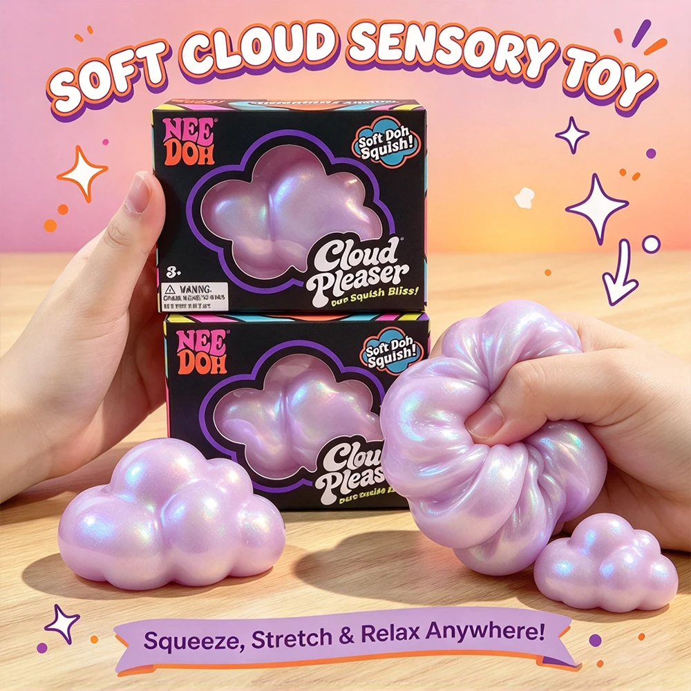Slow Rising Cloud Squishy – Pearl Finish Squeeze Stress Ball, Soft Creamy Sensory Toy for Kids Adults, Squishy Collection