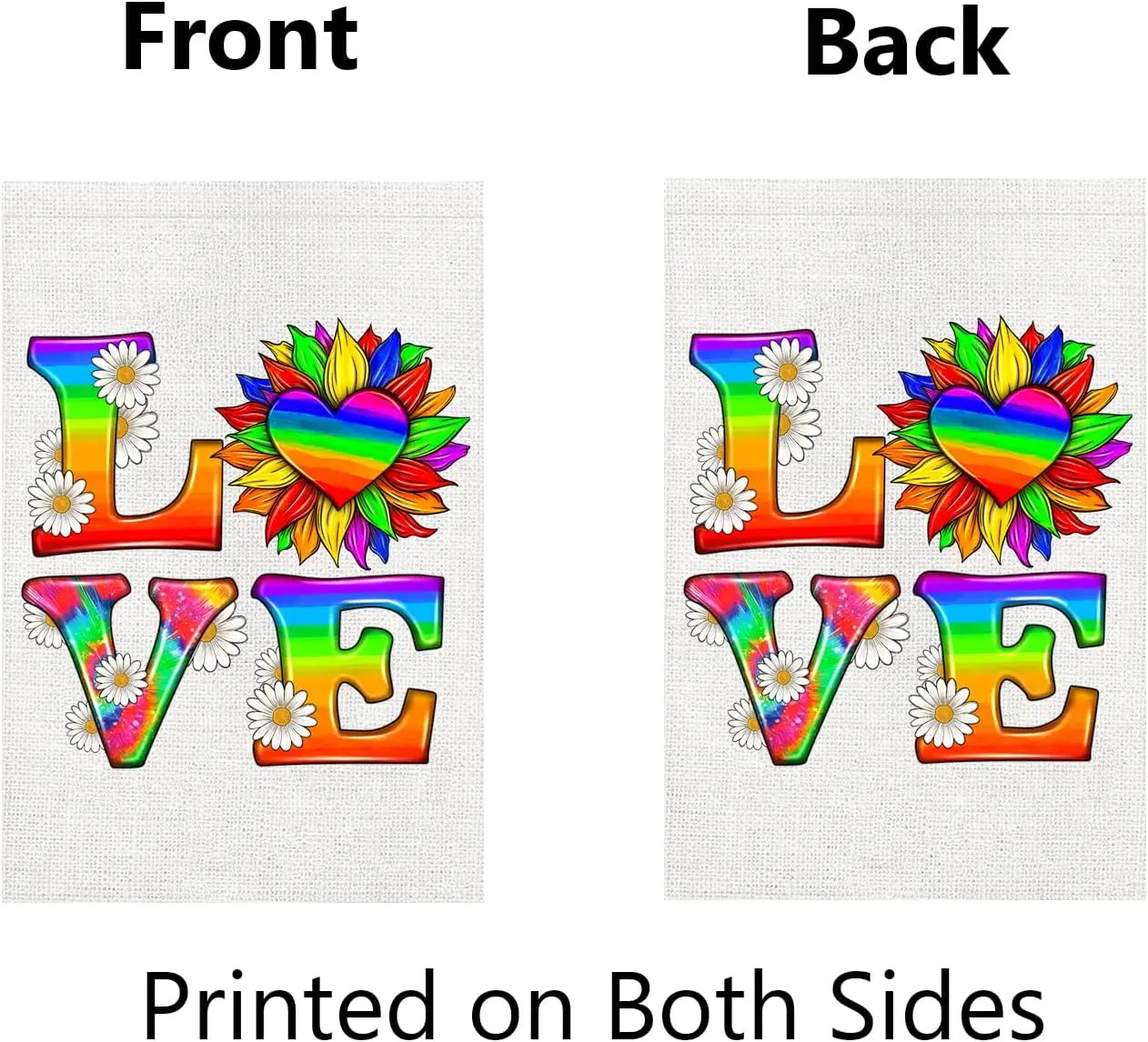 Love Pride Garden Flag 12x18 Double Sided Tie Dye Love is Love Rainbow Garden Banner Gay Lesbian Transgender Bisexual LGBTQ Prid