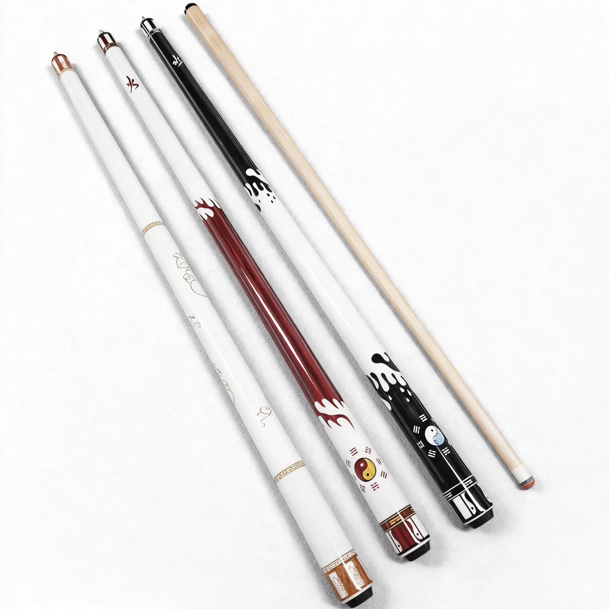 Factory Wholesale 1/2 Jointed Maple Wood Billiard Stick High Grade Chinese Style Pool Cue