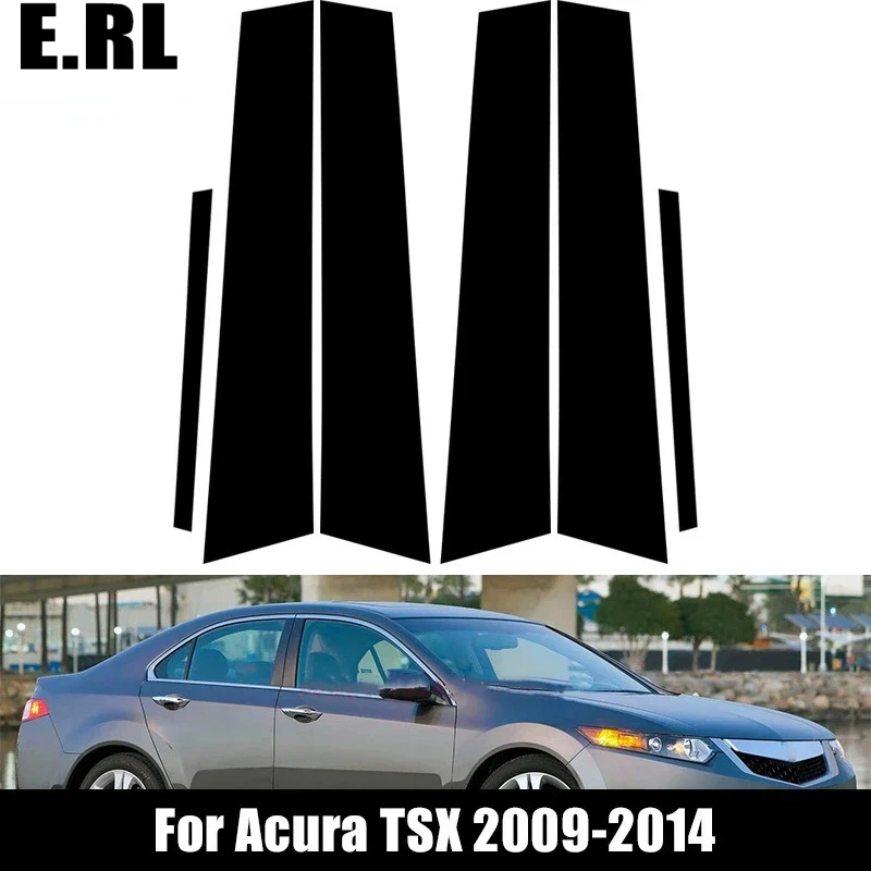 

Car Window Pillar Posts Door Trim Cover Stickers Decal For Acura TSX 2009 2010 2011 2012-2014 Glossy Black Auto Accessory 6Pcs