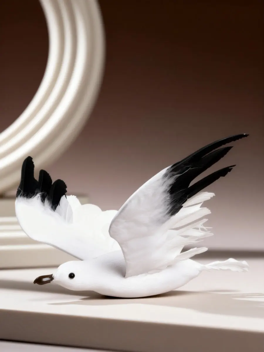 1Pcs Seagull Decor Emulational Artificial Feather Pendant Perfect for Wedding Party Home Garden Hanging Decoration Size M