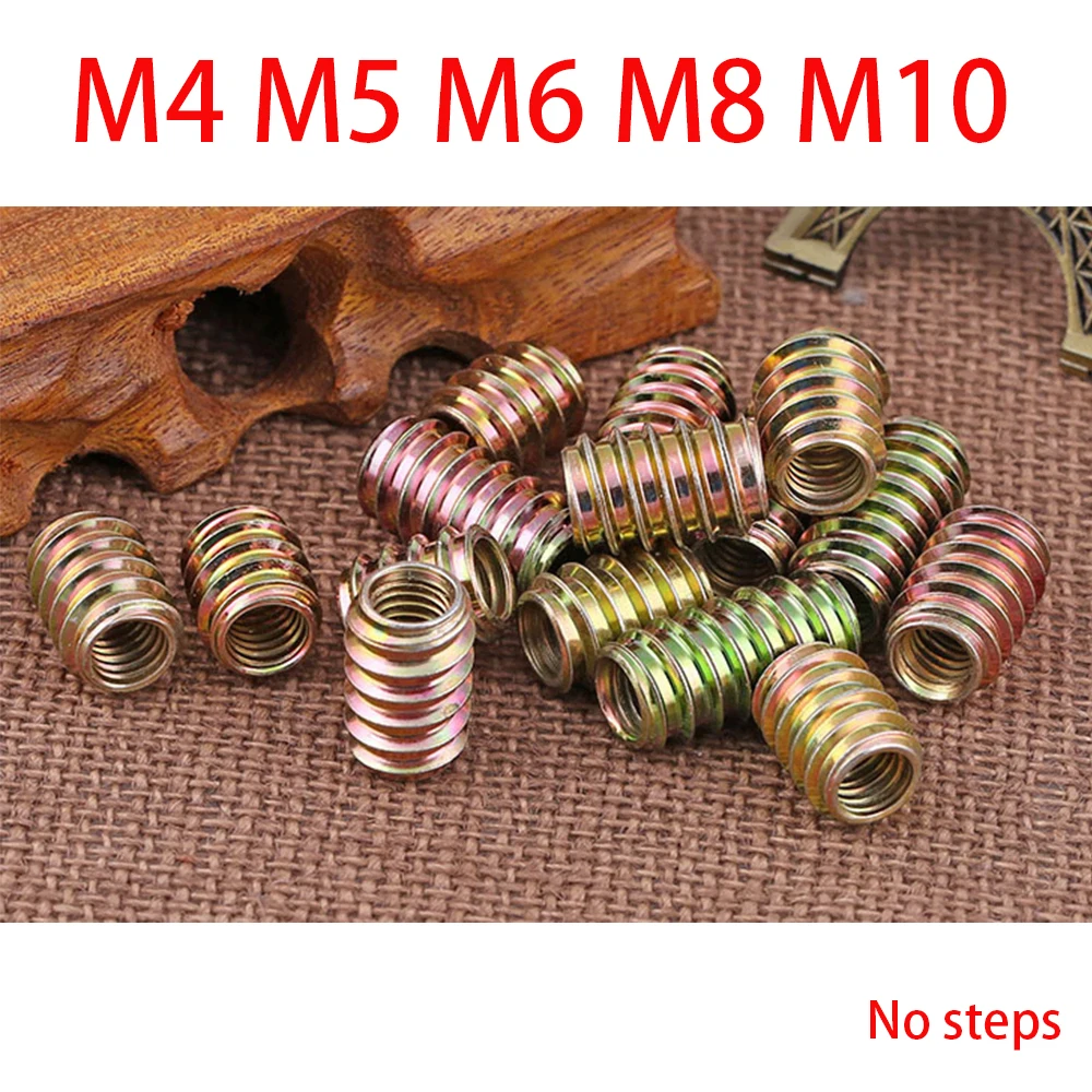 M4 - M10 Furniture Pass-Through Drive Nut Unhead Internal / External Threaded Color Zinc Plated Carbon Steel Wood Insert Nuts