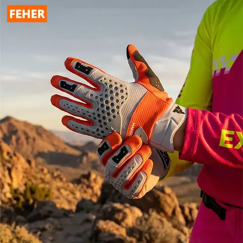 FEHER Full Finger Motocross Gloves MT-001 Summer Breathable Touch Screen Enduro Dirt Bike Gloves Anti-slip MX ATV MTB BMX Gloves