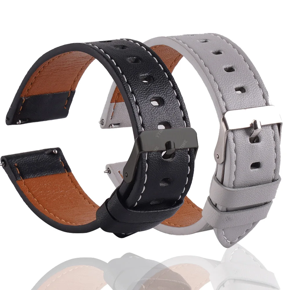 20mm 22mm Leather Strap For Samsung Galaxy Watch 3 41mm 45mm/Gear S3 S2 Sport Bracelet Galaxy 42mm 46mm/Active 2 Band Correas