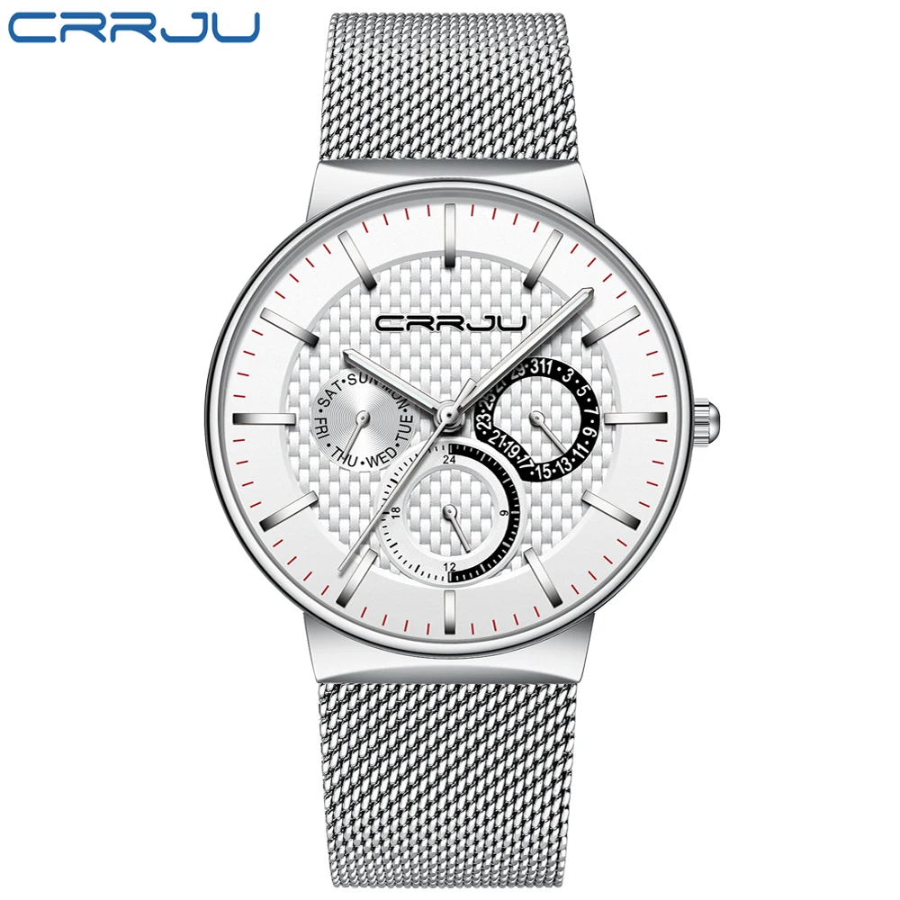 Orologi da uomo CRRJU Luxury Famous Top Brand moda uomo Casual Dress Watch orologi da polso militari al quarzo Relogio Masculino Saat