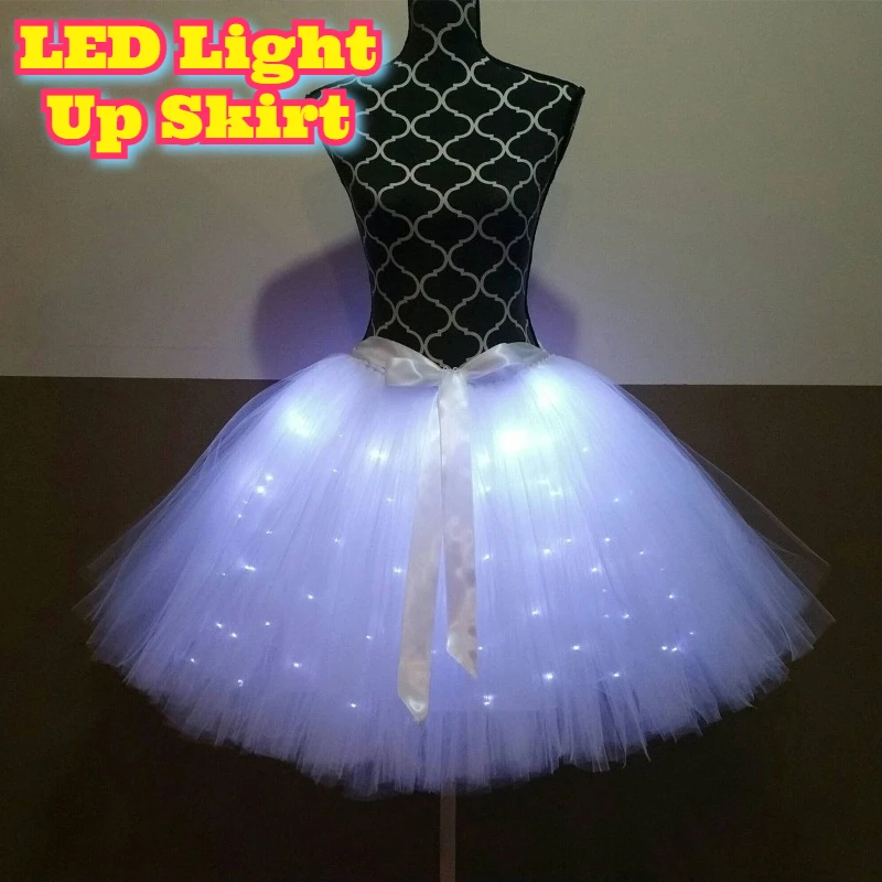 

LED Light Up Skirt Rave Party Wear Christmas Festival Costume Glowing Half Body Long Dress Nightclub Electronic Dance Music Show