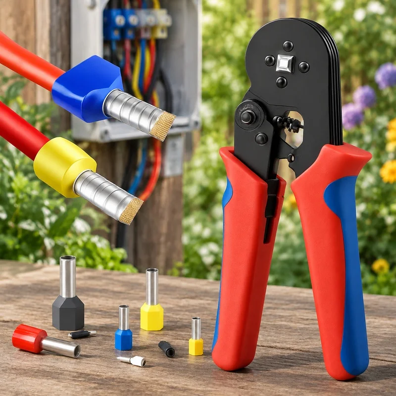 Professional Wire Crimper Set for 23-7AWG with Ferrule Sleeves 0.25-10mm and Tubular Terminal Accessories