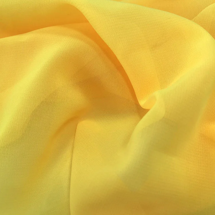 Pure Color Chiffon Cloth polyester Lightweight Translucent Textile for Fashion Sewing clothing