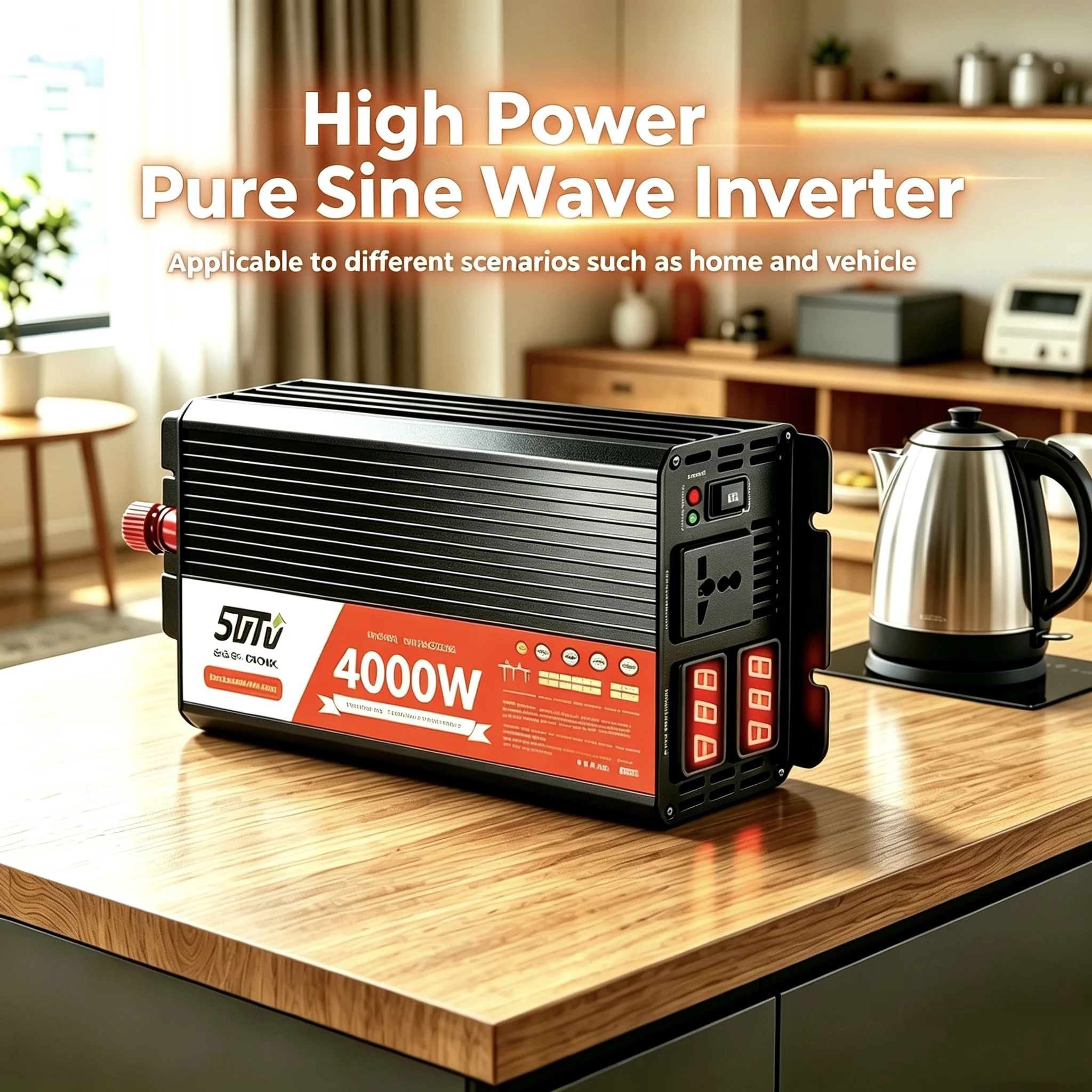 

Inverter Pure Sine Wave 4000WDC 12V/24V to AC 220V 110V Voltage Transfer Converter Charging Adapter 50hz Power Inverter Univers