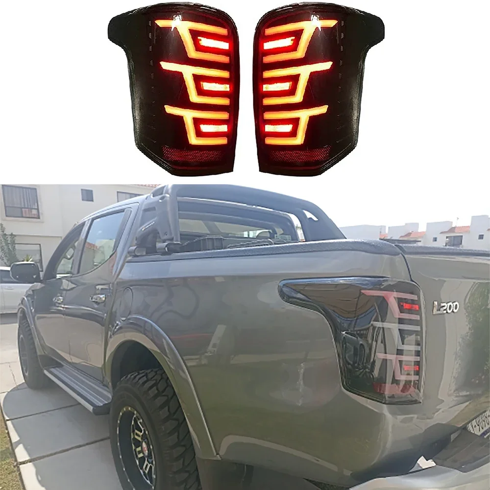 1Pair  Car Rear LED Tail Light Stop Brake Lamp Turn Signal Lighting Taillight For Mitsubishi Triton L200 2015 2016 2017 2018