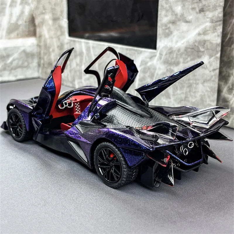 1:24 Apollo Project EVO Alloy Sports Car Model Diecast Metal Toy Racing Super Car Vehicle Model Simulation Sound Light Kids Gift