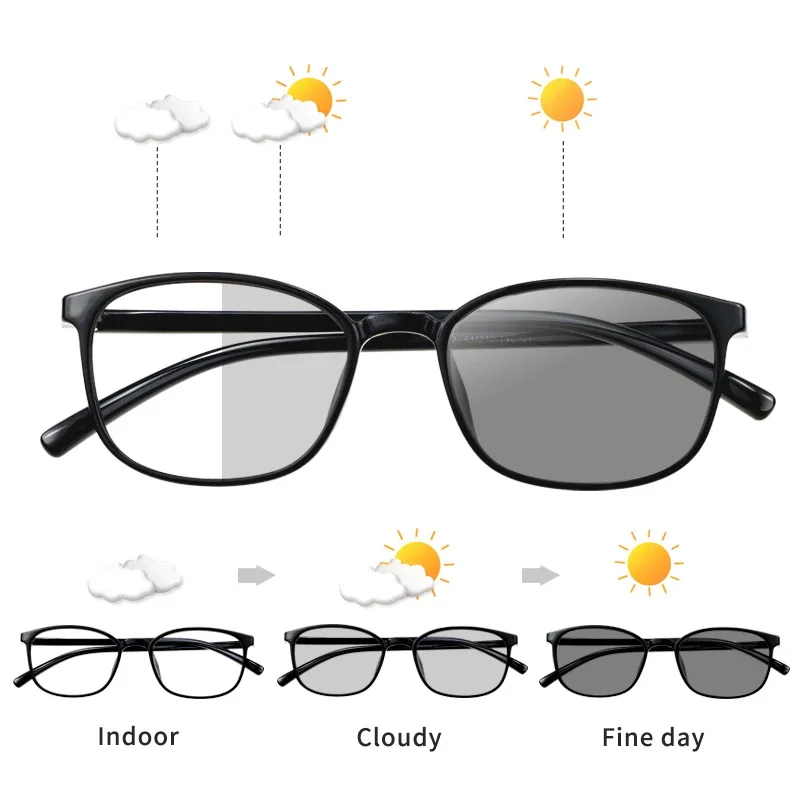 Photochromic Reading Glasses Ultralight Eyeglasses tr90 Frame for Men Women,Anti UV Ray/Eye Strain/Glare