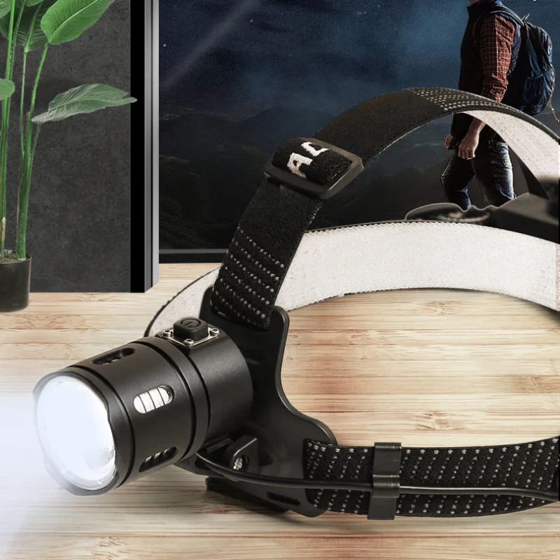 Super bright strong light charging headlight led hernia lens head-mounted night fishing lithium battery miner light flashlight