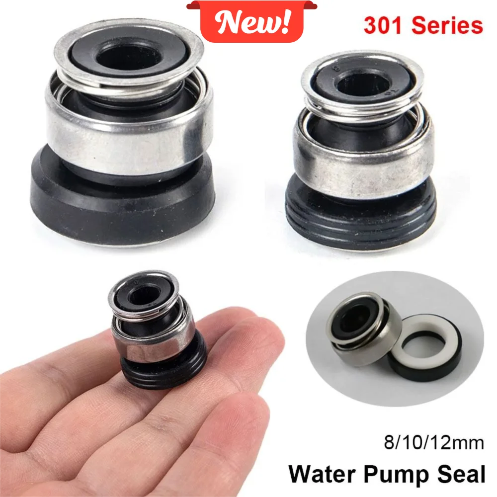

1Pcs 301 Series Mechanical Shaft Seal Ceramic Carbon Rubber 8/10/12mm Water Pump Washer O Shape Circulation Pump Seal