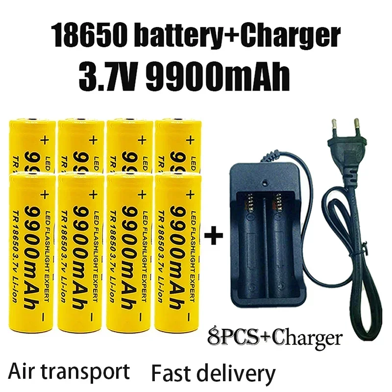 แบตเตอรี่ลิเธียมไอออน 18650 2024 ที่ขายดีที่สุด 3.7V9900Mah พร้อมเครื่องชาร์จสําหรับรีโมทคอนโทรลของเครื่องโกนหนวดคอมพิวเตอร์