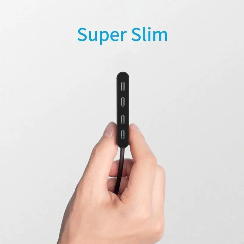 H052 USB C Hub 4 Ports Type C Splitter Data Transfer Only Aluminum Alloy Lightweight