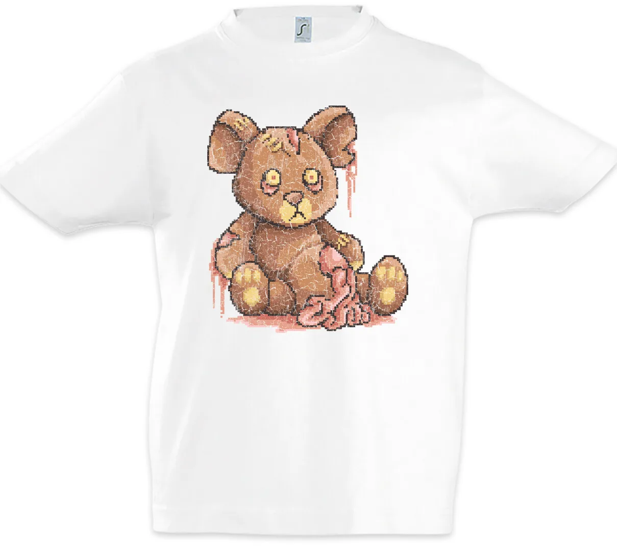 Camiseta Pixel Zombie Teddy para niños, camiseta con diseño de zombis Geek Nerd Bear Teddy Bear Bear-